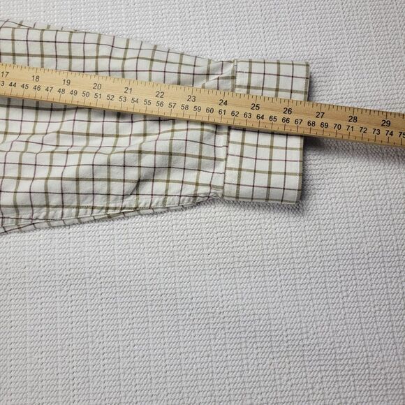 Barbour Shirt\ Men's‎ 3XL\ Long Sleeve\ Corduroy\ Trim Button Down\ White\ Plaid - Picture 10 of 11